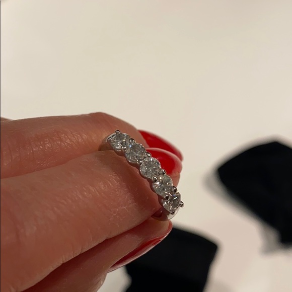 SOLD- Genuine 14k white gold 5 Diamond Band - Picture 13 of 13